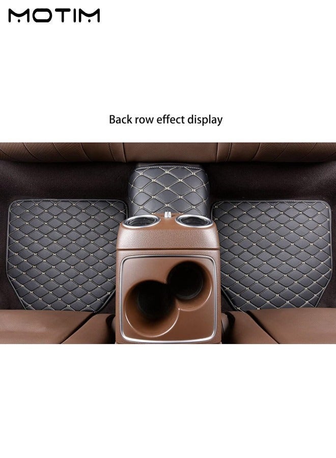 Motim 5 Pcs Leather Car Floor Mat Set for Cars SUVs and Trucks, Waterproof Car Flooring, Car Floor Liners All Weather Protection, Suitable for Most Vehicles - Image 4